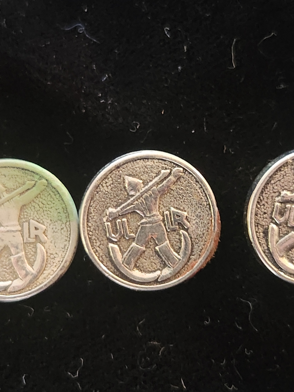 Vintage ULLR Norse God Skiing & Archery Metal Buttons – Set of 3 – Ski Collectib
